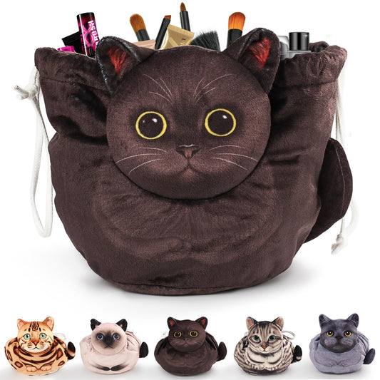Openhahaha Drawstring Makeup Bag, Cat Makeup Bag, Travel Makeup Organizer, Cosmetic Pouch Bag, Cat Gift for Women, Lay Flat Makeup Bag Gifts for Cat Lovers - thewildfolk Openhahaha Drawstring Makeup Bag, Cat Makeup Bag, Travel Makeup Organizer, Cosmetic Pouch Bag, Cat Gift for Women, Lay Flat Makeup Bag Gifts for Cat Lovers