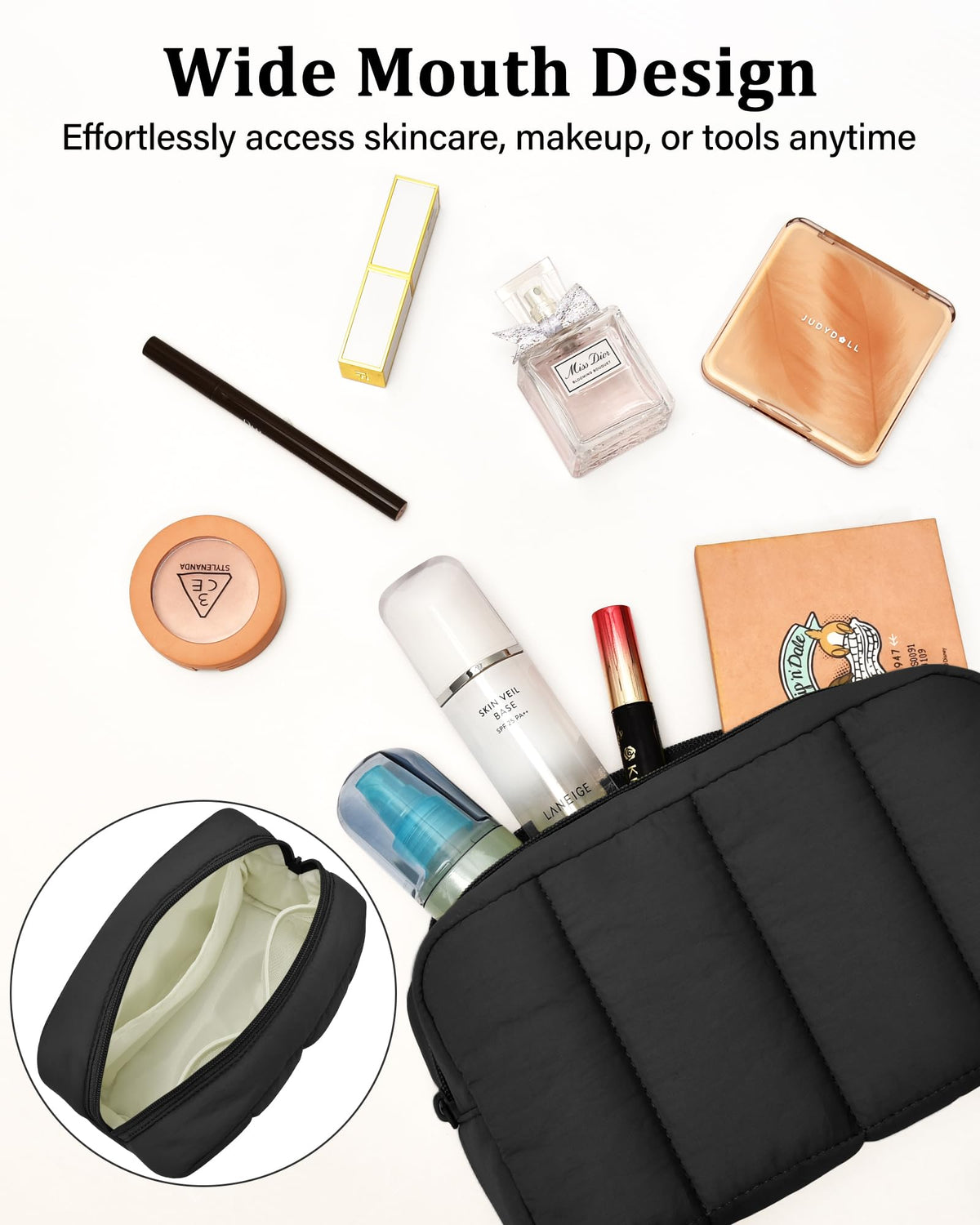 oscaurt Makeup Bag Cosmetic Bag Travel Toiletry Bag for Women Puffy Padded Cosmetic Pouch Purse Wide-open Makeup Organizer Case Travel Essentials - thewildfolk oscaurt Makeup Bag Cosmetic Bag Travel Toiletry Bag for Women Puffy Padded Cosmetic Pouch Purse Wide-open Makeup Organizer Case Travel Essentials