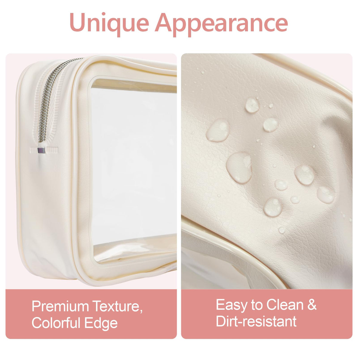 PACKISM Clear Makeup Bag Travel - 3 Pack TSA Approved Toiletry Bag, Beige - thewildfolk PACKISM Clear Makeup Bag Travel - 3 Pack TSA Approved Toiletry Bag, Beige