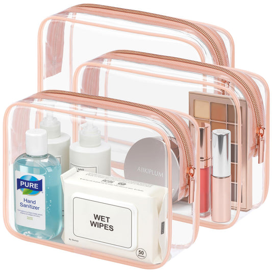 PACKISM TSA Approved Toiletry Bag - Clear Makeup Bag for Travel, Rose Pink - thewildfolk PACKISM TSA Approved Toiletry Bag - Clear Makeup Bag for Travel, Rose Pink