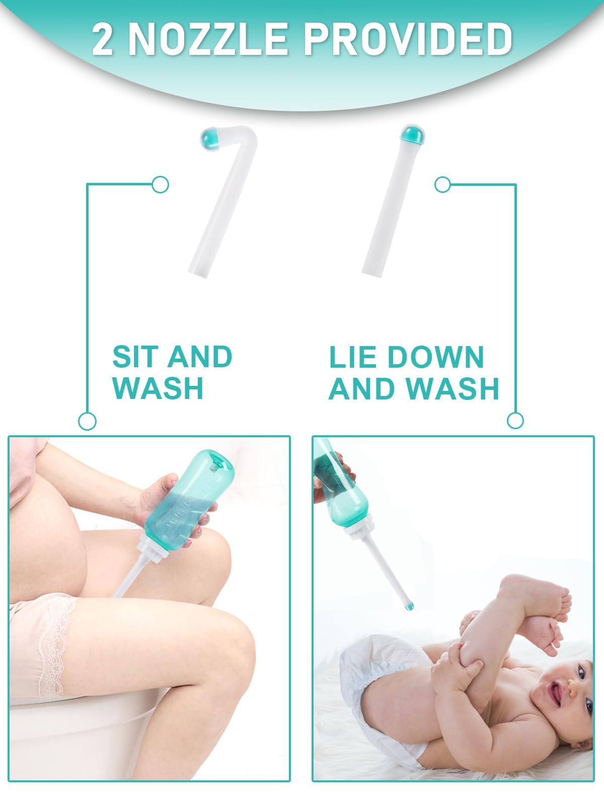 Peri Bottle for Travel Bidet - Care,Portable Travel Squeeze Bottle Bidet for Women Personal Hygiene Cleaning,2 Tubes for Baby Mom and 16.9OZ(Green) - thewildfolk Peri Bottle for Travel Bidet - Care,Portable Travel Squeeze Bottle Bidet for Women Personal Hygiene Cleaning,2 Tubes for Baby Mom and 16.9OZ(Green)