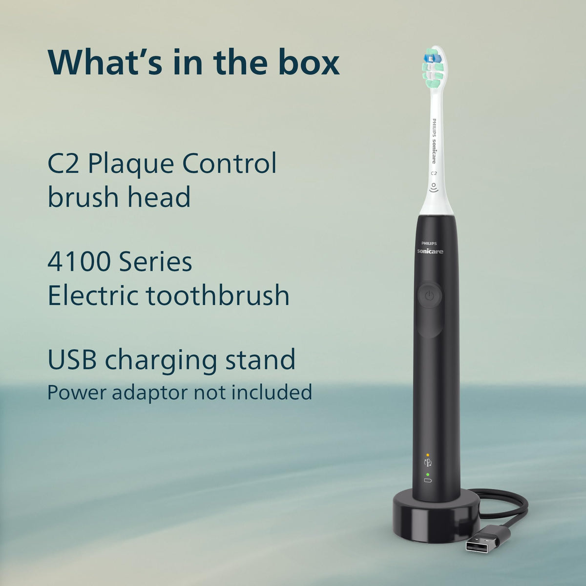 Philips Sonicare 4100 Rechargeable Electric Toothbrush, 1 Brush Head, Black - thewildfolk Philips Sonicare 4100 Rechargeable Electric Toothbrush, 1 Brush Head, Black