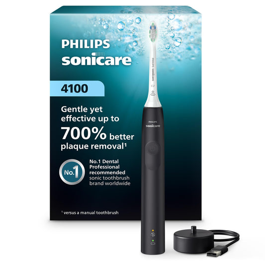 Philips Sonicare 4100 Rechargeable Electric Toothbrush, 1 Brush Head, Black - thewildfolk Philips Sonicare 4100 Rechargeable Electric Toothbrush, 1 Brush Head, Black