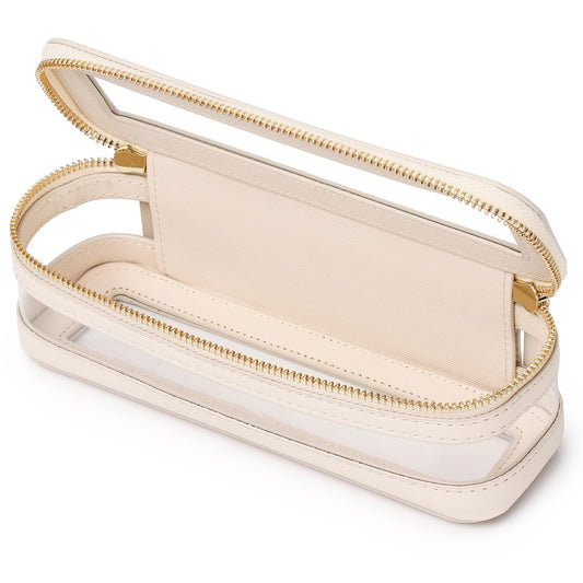 Pinkmik Makeup Brush Case Clear Travel Cosmetic Bag Beige - thewildfolk Pinkmik Makeup Brush Case Clear Travel Cosmetic Bag Beige