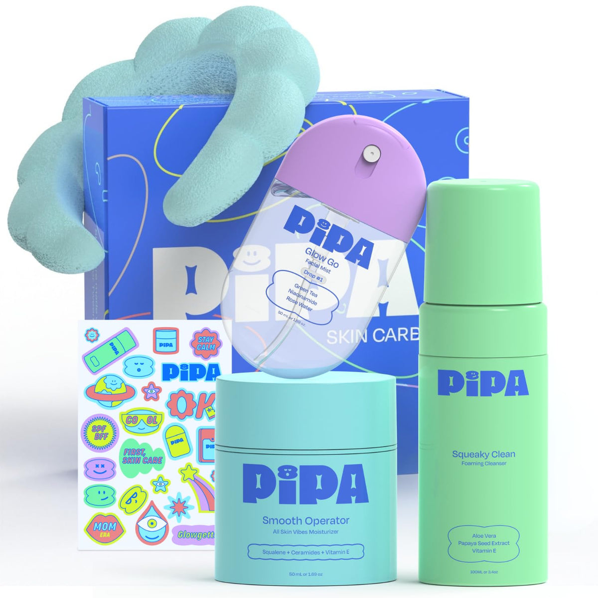 Pipa Skincare Cleanser, Moisturizer & Facial Mist Girls Birthday Gift Set - thewildfolk Pipa Skincare Cleanser, Moisturizer & Facial Mist Girls Birthday Gift Set