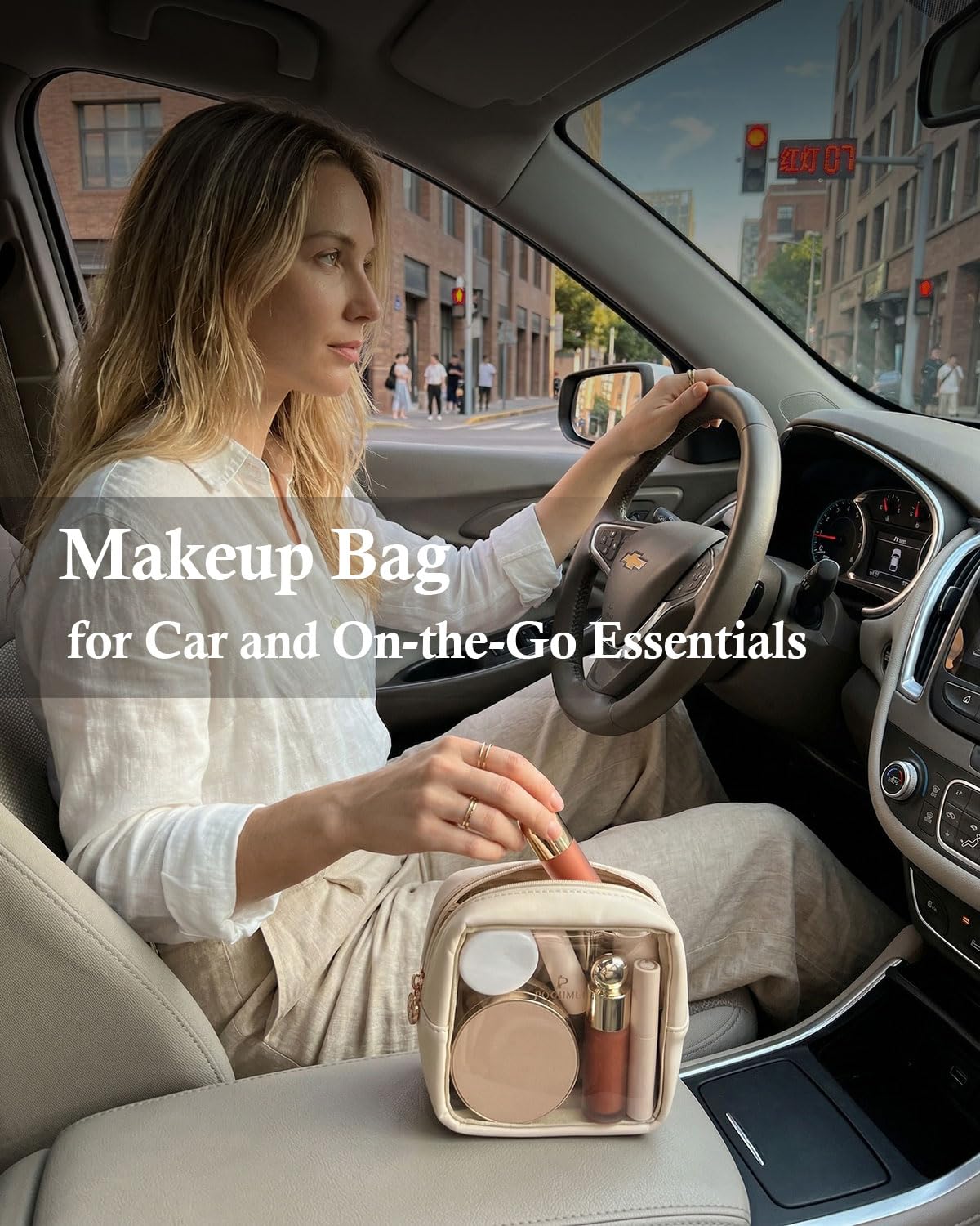 Pocmimut Clear Makeup Bag,Easy to Find Mini Makeup Bag for Purse,Travel Makeup Bag for Car, Compact Cosmetic Pouch for Daily Essentials,Beige - thewildfolk Pocmimut Clear Makeup Bag,Easy to Find Mini Makeup Bag for Purse,Travel Makeup Bag for Car, Compact Cosmetic Pouch for Daily Essentials,Beige