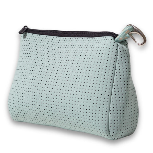 POPUPS Large Makeup Bag with Zipper - Waterproof Neoprene Cosmetic Bag 7.7 x 10.75 x 5 inches - Pouch Minty Green - thewildfolk POPUPS Large Makeup Bag with Zipper - Waterproof Neoprene Cosmetic Bag 7.7 x 10.75 x 5 inches - Pouch Minty Green