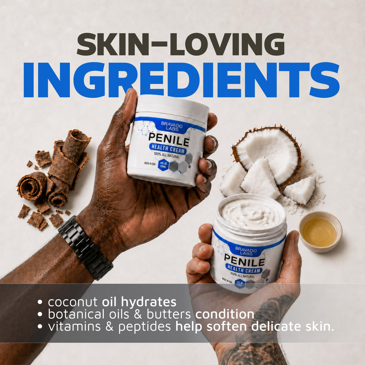 Premium Penile Health Creme for Men with Coconut Oil, CoQ10, and Allantoin - thewildfolk Premium Penile Health Creme for Men with Coconut Oil, CoQ10, and Allantoin