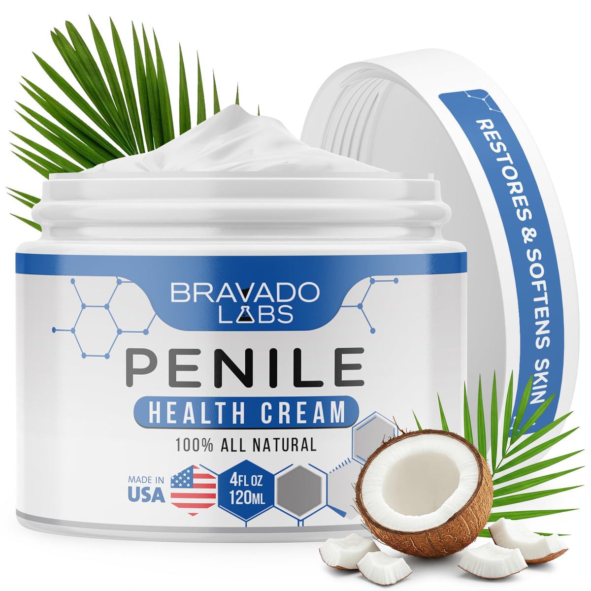 Premium Penile Health Creme for Men with Coconut Oil, CoQ10, and Allantoin - thewildfolk Premium Penile Health Creme for Men with Coconut Oil, CoQ10, and Allantoin