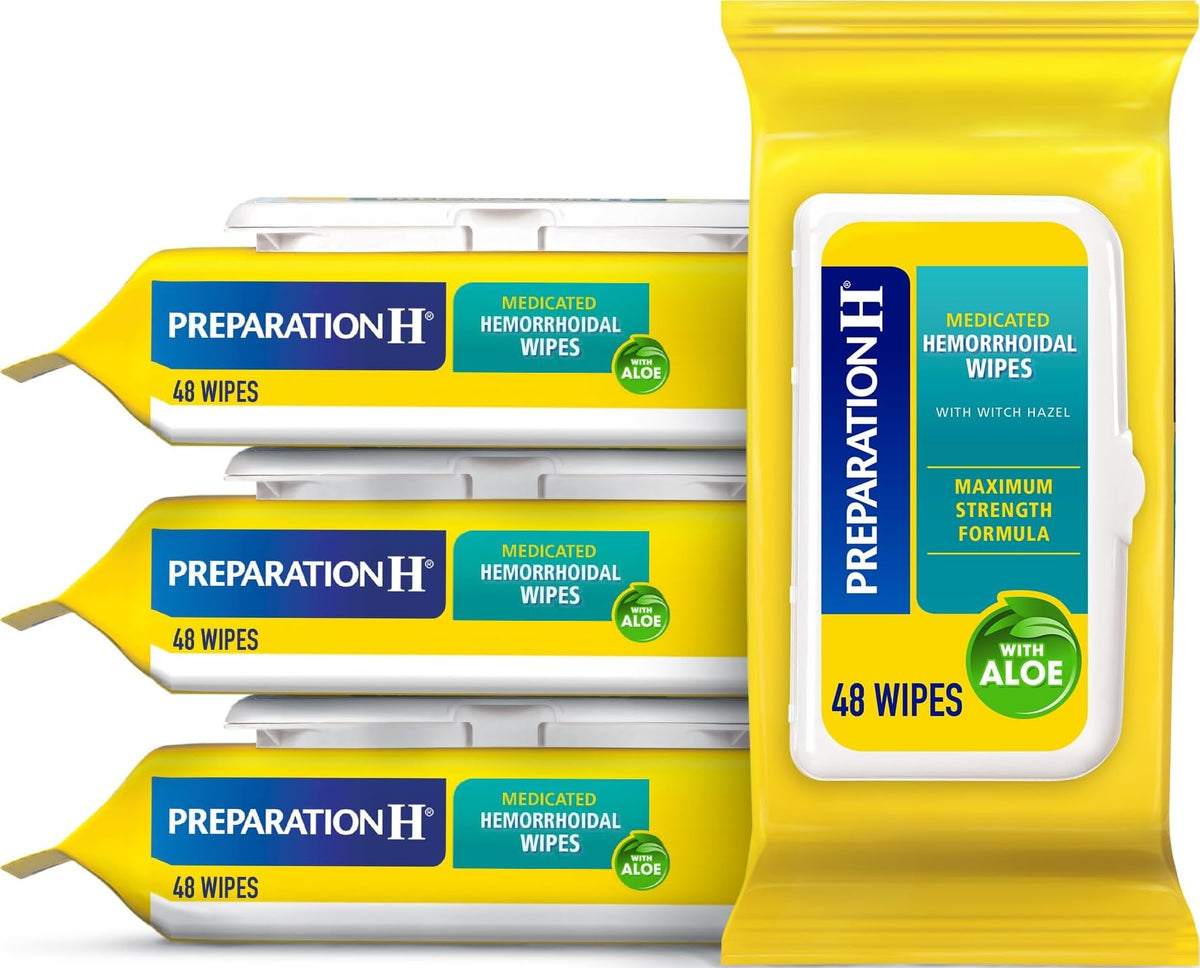 Preparation H Hemorrhoid Flushable Wipes with Witch Hazel for Skin Irritation Relief - 48 Count (Pack of 4) - thewildfolk Preparation H Hemorrhoid Flushable Wipes with Witch Hazel for Skin Irritation Relief - 48 Count (Pack of 4)