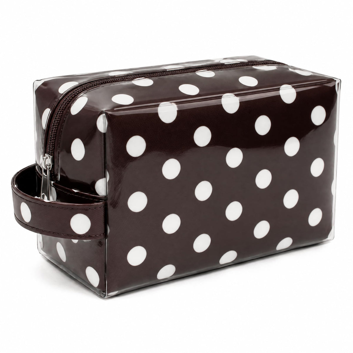Preppy Coffee Beige Polka Dot Clear Cosmetic Bag, Waterproof PVC Travel Toiletry Bag, Travel Makeup Organizer Pouch with Zipper, Cute Aesthetic Travel Storage Bag for Women Girls (Dot-Coffee Beige) - thewildfolk Preppy Coffee Beige Polka Dot Clear Cosmetic Bag, Waterproof PVC Travel Toiletry Bag, Travel Makeup Organizer Pouch with Zipper, Cute Aesthetic Travel Storage Bag for Women Girls (Dot-Coffee Beige)