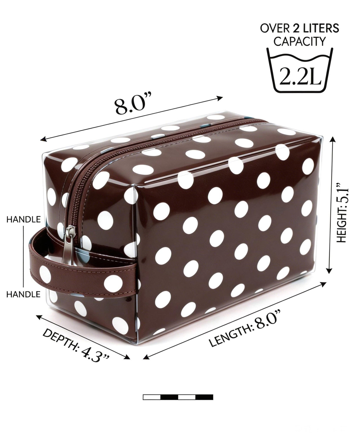Preppy Coffee Beige Polka Dot Clear Cosmetic Bag, Waterproof PVC Travel Toiletry Bag, Travel Makeup Organizer Pouch with Zipper, Cute Aesthetic Travel Storage Bag for Women Girls (Dot-Coffee Beige) - thewildfolk Preppy Coffee Beige Polka Dot Clear Cosmetic Bag, Waterproof PVC Travel Toiletry Bag, Travel Makeup Organizer Pouch with Zipper, Cute Aesthetic Travel Storage Bag for Women Girls (Dot-Coffee Beige)