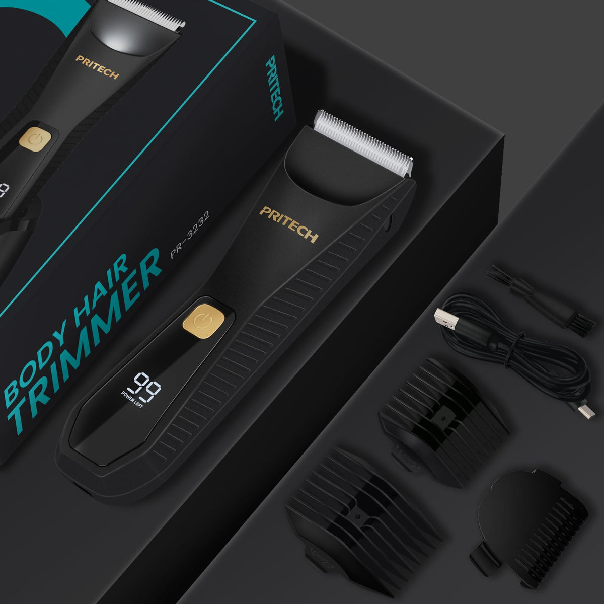 PRITECH Manscape Body Hair Trimmer - Waterproof Pubic Hair Ball Trimmer, Ceramic Blade Shavers Electric Razors for Men with USB-C Charging, Wet/Dry Use, Nick-Free Mens Grooming Kits, Gifts for Men - thewildfolk PRITECH Manscape Body Hair Trimmer - Waterproof Pubic Hair Ball Trimmer, Ceramic Blade Shavers Electric Razors for Men with USB-C Charging, Wet/Dry Use, Nick-Free Mens Grooming Kits, Gifts for Men