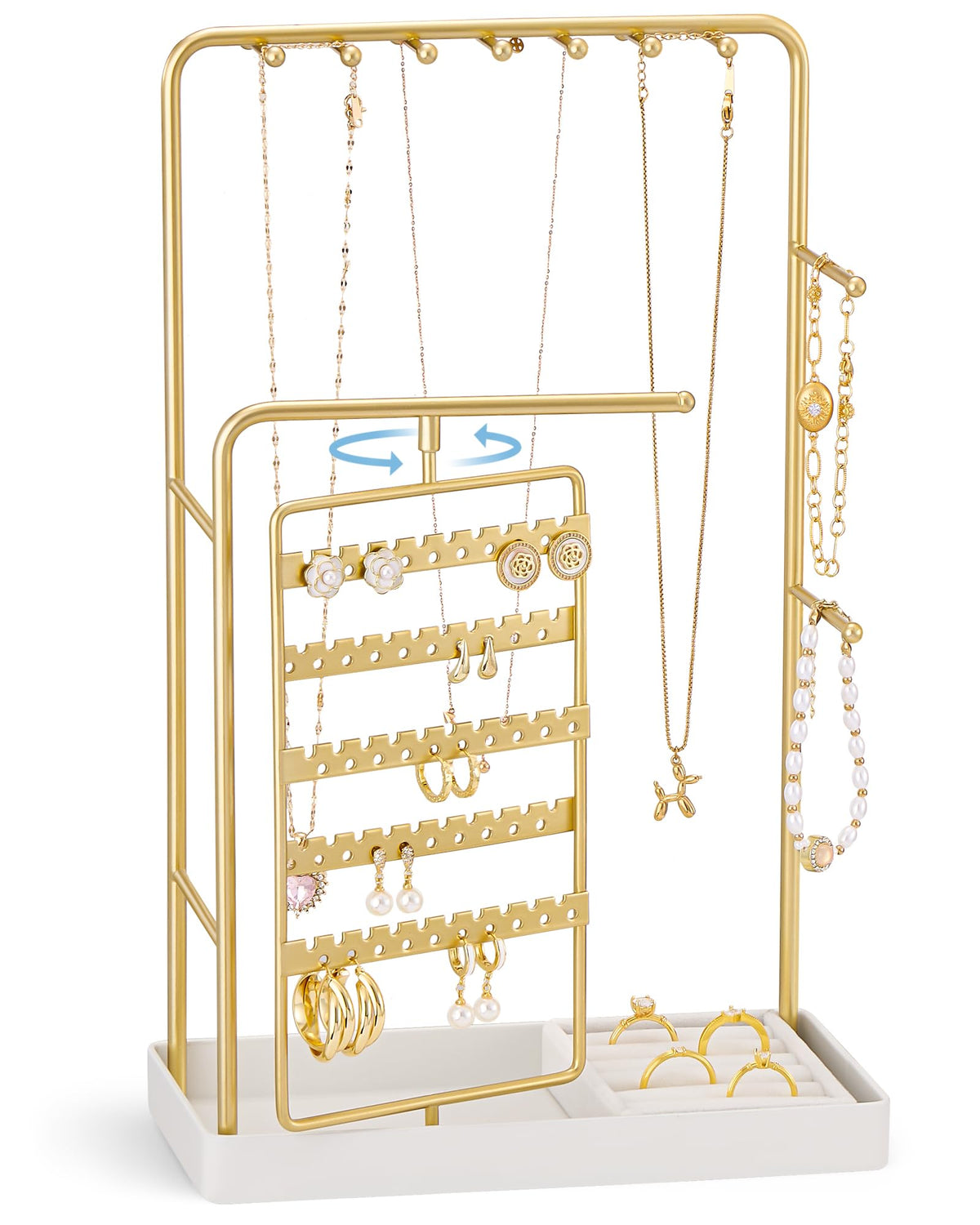 ProCase Jewelry Stand Holder Organizer and Storage, Gold (No-Assembly) - thewildfolk ProCase Jewelry Stand Holder Organizer and Storage, Gold (No-Assembly)