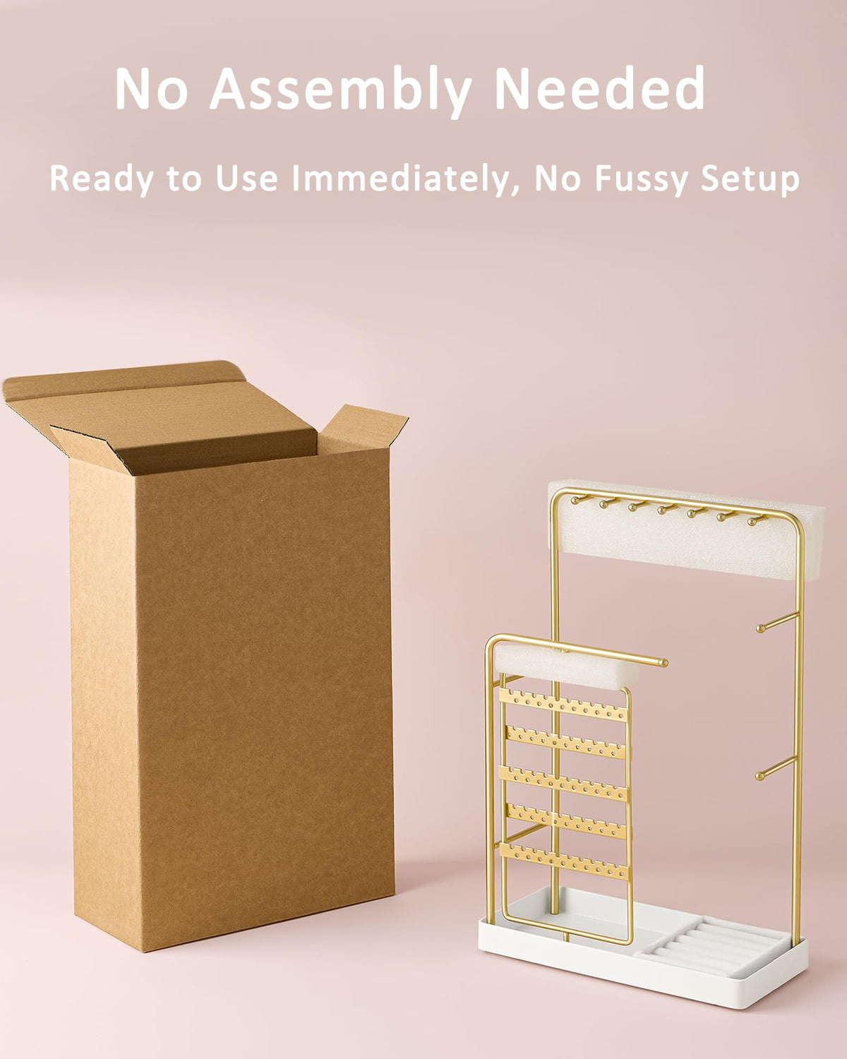 ProCase Jewelry Stand Holder Organizer and Storage, Gold (No-Assembly) - thewildfolk ProCase Jewelry Stand Holder Organizer and Storage, Gold (No-Assembly)