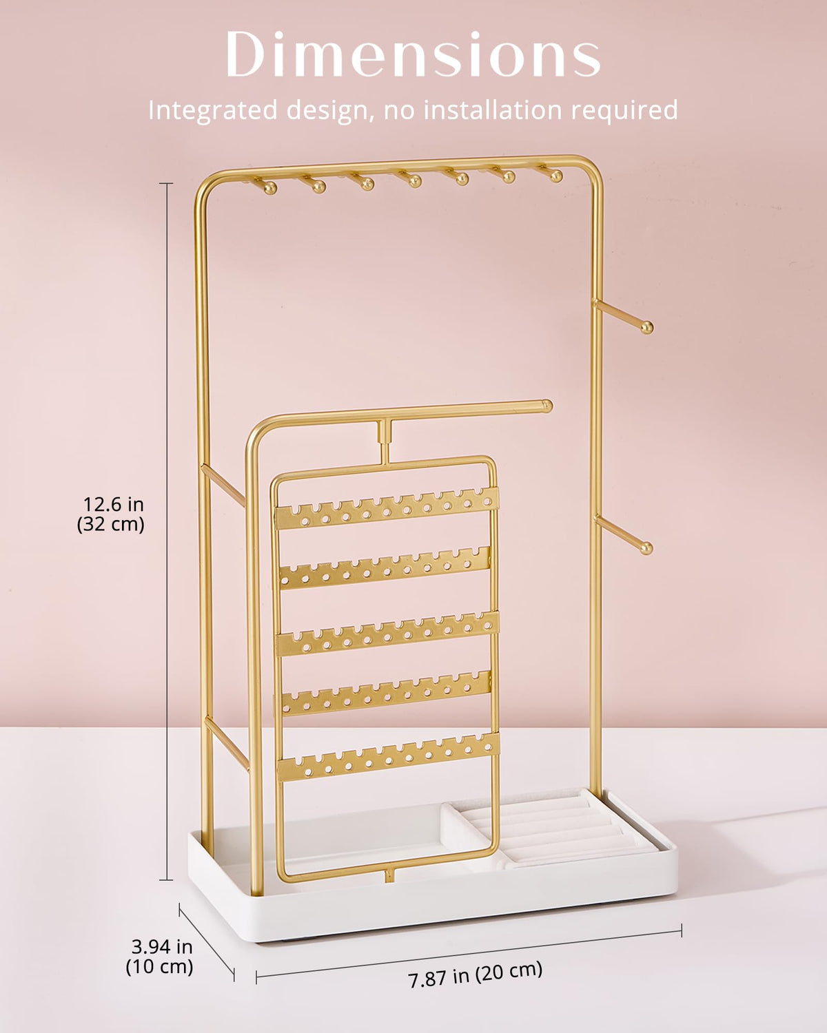 ProCase Jewelry Stand Holder Organizer and Storage, Gold (No-Assembly) - thewildfolk ProCase Jewelry Stand Holder Organizer and Storage, Gold (No-Assembly)