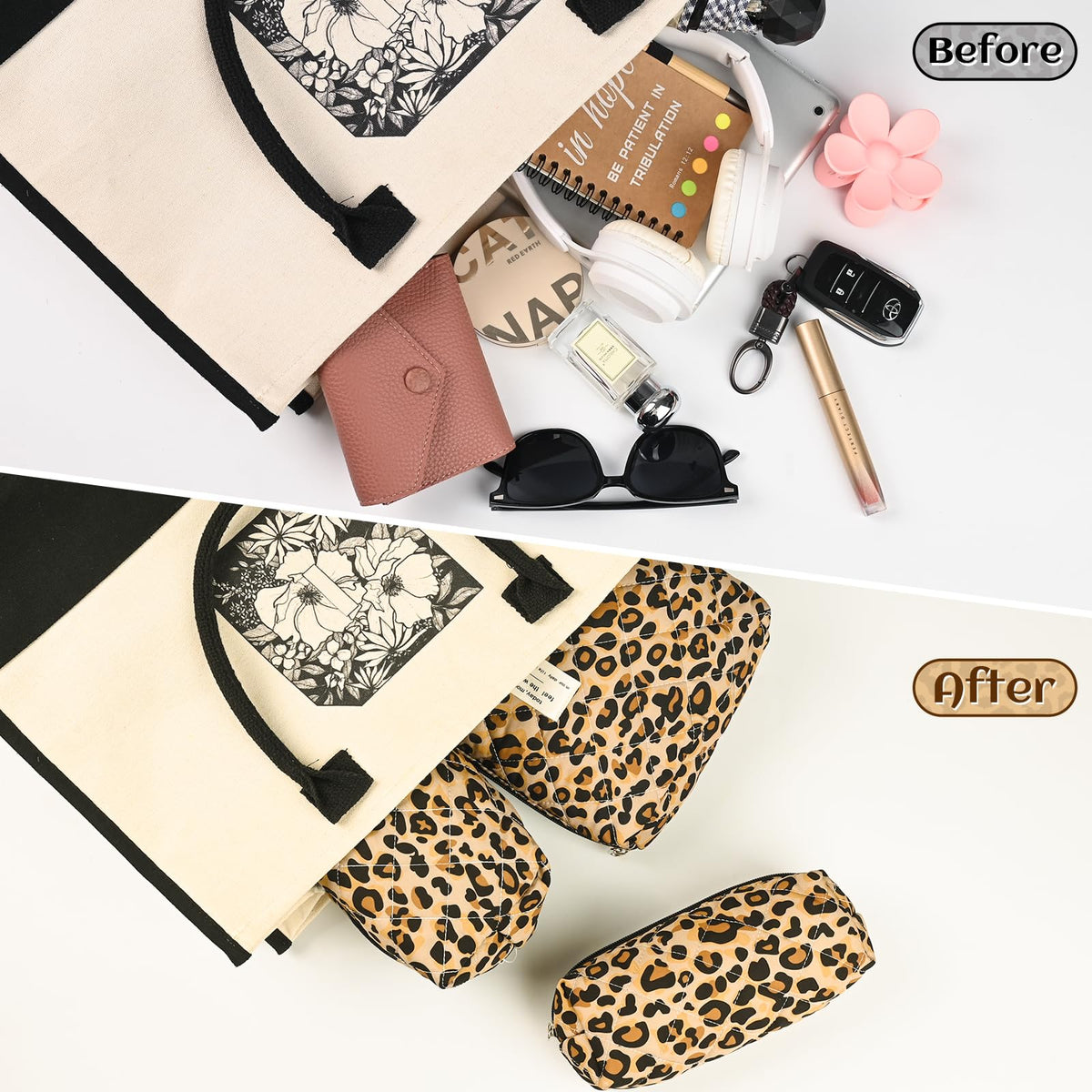 Puchifoda Quilted Makeup Bag Set,3 Pcs Puffy Cosmetic Bags Aesthetic Make Up Bags,Small Zipper Pouch,Travel Toiletry Bag Purse Organizer Pouches for Women (Leopard-Print) - thewildfolk Puchifoda Quilted Makeup Bag Set,3 Pcs Puffy Cosmetic Bags Aesthetic Make Up Bags,Small Zipper Pouch,Travel Toiletry Bag Purse Organizer Pouches for Women (Leopard-Print)