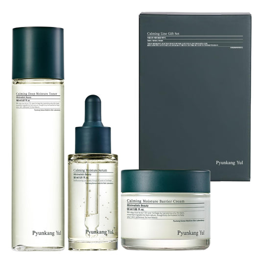 Pyunkang Yul PKY Calming Line Gift Box Set-Korean Facial Skin Care Essential for Daily Moisturizing with Toner, Serum, Cream, Vegan & Cruelty Free - thewildfolk Pyunkang Yul PKY Calming Line Gift Box Set-Korean Facial Skin Care Essential for Daily Moisturizing with Toner, Serum, Cream, Vegan & Cruelty Free