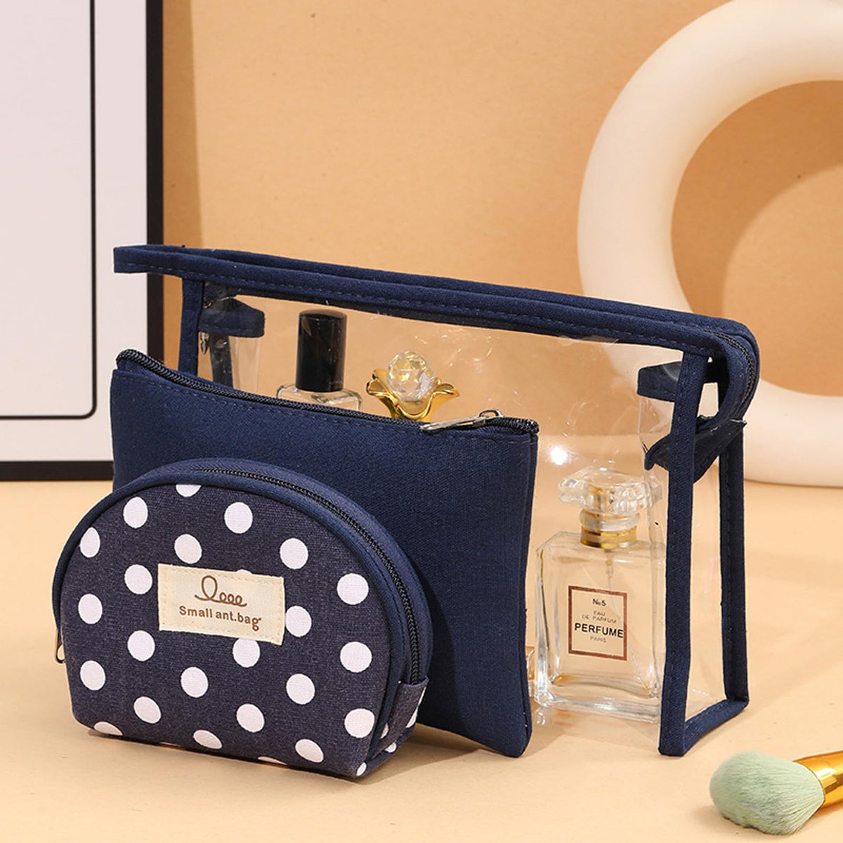 Qikuver Clear Makeup Bag Set, 3 Pack Makeup Toiletry Bags for Women, Portable Travel Cosmetic Bags Purse Bags Zipper Storage Pouches for Home Travel Accessories (Red) - thewildfolk Qikuver Clear Makeup Bag Set, 3 Pack Makeup Toiletry Bags for Women, Portable Travel Cosmetic Bags Purse Bags Zipper Storage Pouches for Home Travel Accessories (Red)