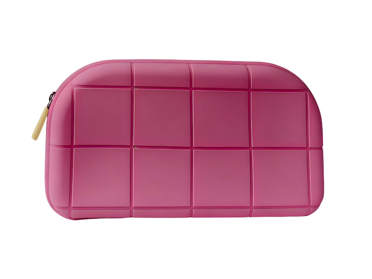 Qivbrewer Silicone Makeup Bag - Waterproof Cosmetic Organizer for Travel Versatile Small Toiletry Bag & Cute Makeup Bag for Women & Girls (Pink) - thewildfolk Qivbrewer Silicone Makeup Bag - Waterproof Cosmetic Organizer for Travel Versatile Small Toiletry Bag & Cute Makeup Bag for Women & Girls (Pink)