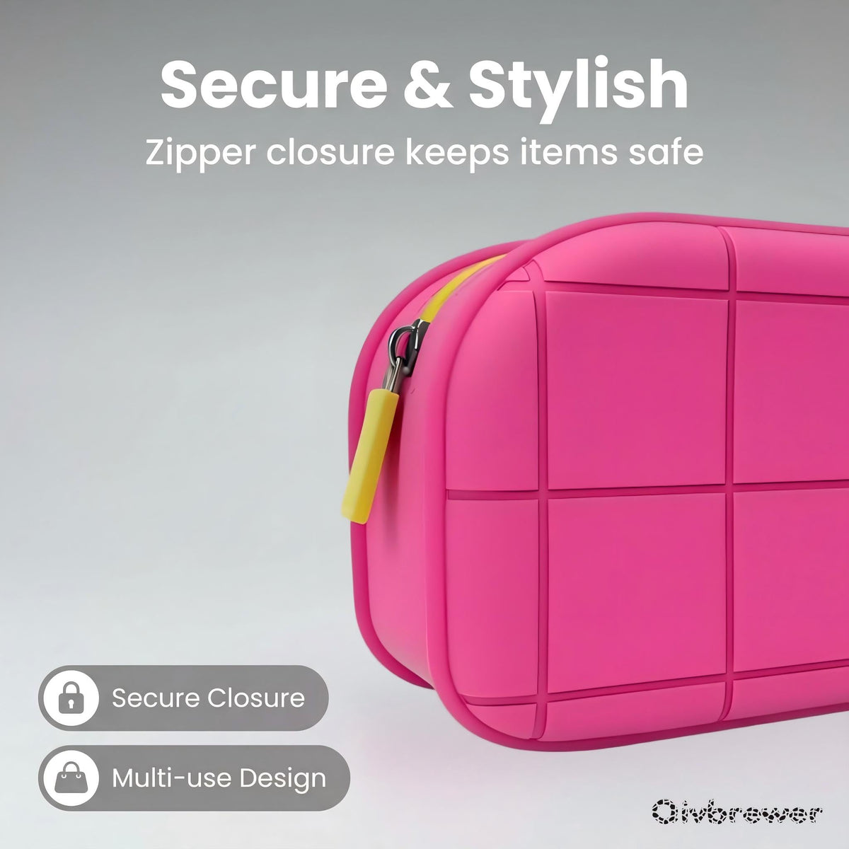 Qivbrewer Silicone Makeup Bag - Waterproof Cosmetic Organizer for Travel Versatile Small Toiletry Bag & Cute Makeup Bag for Women & Girls (Pink) - thewildfolk Qivbrewer Silicone Makeup Bag - Waterproof Cosmetic Organizer for Travel Versatile Small Toiletry Bag & Cute Makeup Bag for Women & Girls (Pink)