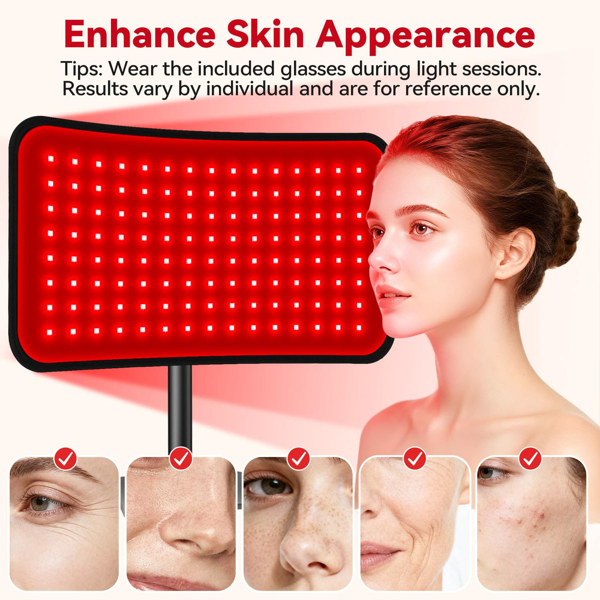 Red Light Therapy for Face & Body, 2-in-1 Red Light Panel with Belt, 660nm Red Light and 850nm Infrared Red Light Therapy Lamp, Remote Control, Adjustable Brightness & Timer for Skin Care & Relaxation - thewildfolk Red Light Therapy for Face & Body, 2-in-1 Red Light Panel with Belt, 660nm Red Light and 850nm Infrared Red Light Therapy Lamp, Remote Control, Adjustable Brightness & Timer for Skin Care & Relaxation