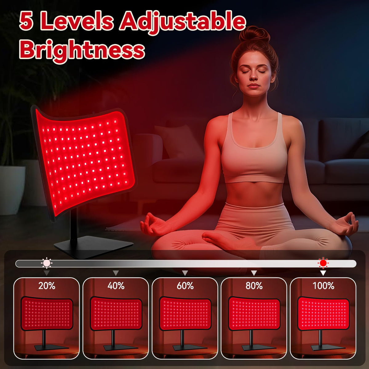 Red Light Therapy for Face & Body, 2-in-1 Red Light Panel with Belt, 660nm Red Light and 850nm Infrared Red Light Therapy Lamp, Remote Control, Adjustable Brightness & Timer for Skin Care & Relaxation - thewildfolk Red Light Therapy for Face & Body, 2-in-1 Red Light Panel with Belt, 660nm Red Light and 850nm Infrared Red Light Therapy Lamp, Remote Control, Adjustable Brightness & Timer for Skin Care & Relaxation