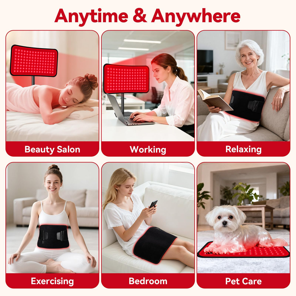 Red Light Therapy for Face & Body, 2-in-1 Red Light Panel with Belt, 660nm Red Light and 850nm Infrared Red Light Therapy Lamp, Remote Control, Adjustable Brightness & Timer for Skin Care & Relaxation - thewildfolk Red Light Therapy for Face & Body, 2-in-1 Red Light Panel with Belt, 660nm Red Light and 850nm Infrared Red Light Therapy Lamp, Remote Control, Adjustable Brightness & Timer for Skin Care & Relaxation