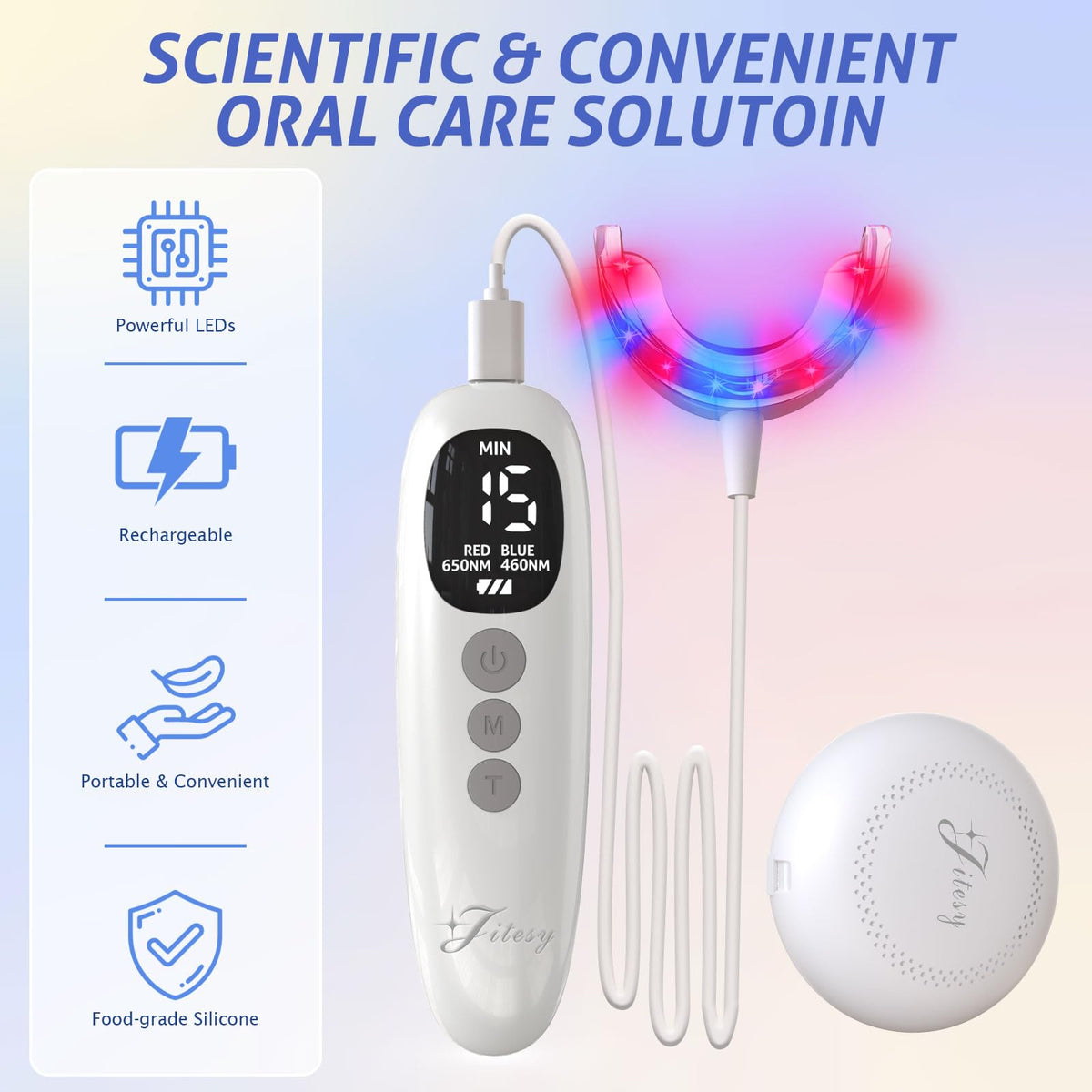 Red Light Therapy for Gums, Red & Blue LED Light Experience with 18 LEDs, Comfortable Silicone Mouthpiece, Portable Personal Oral Care for Gum Health Toothache Relief, Bleeding Gums - thewildfolk Red Light Therapy for Gums, Red & Blue LED Light Experience with 18 LEDs, Comfortable Silicone Mouthpiece, Portable Personal Oral Care for Gum Health Toothache Relief, Bleeding Gums