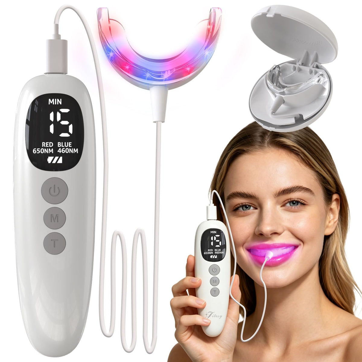 Red Light Therapy for Gums, Red & Blue LED Light Experience with 18 LEDs, Comfortable Silicone Mouthpiece, Portable Personal Oral Care for Gum Health Toothache Relief, Bleeding Gums - thewildfolk Red Light Therapy for Gums, Red & Blue LED Light Experience with 18 LEDs, Comfortable Silicone Mouthpiece, Portable Personal Oral Care for Gum Health Toothache Relief, Bleeding Gums