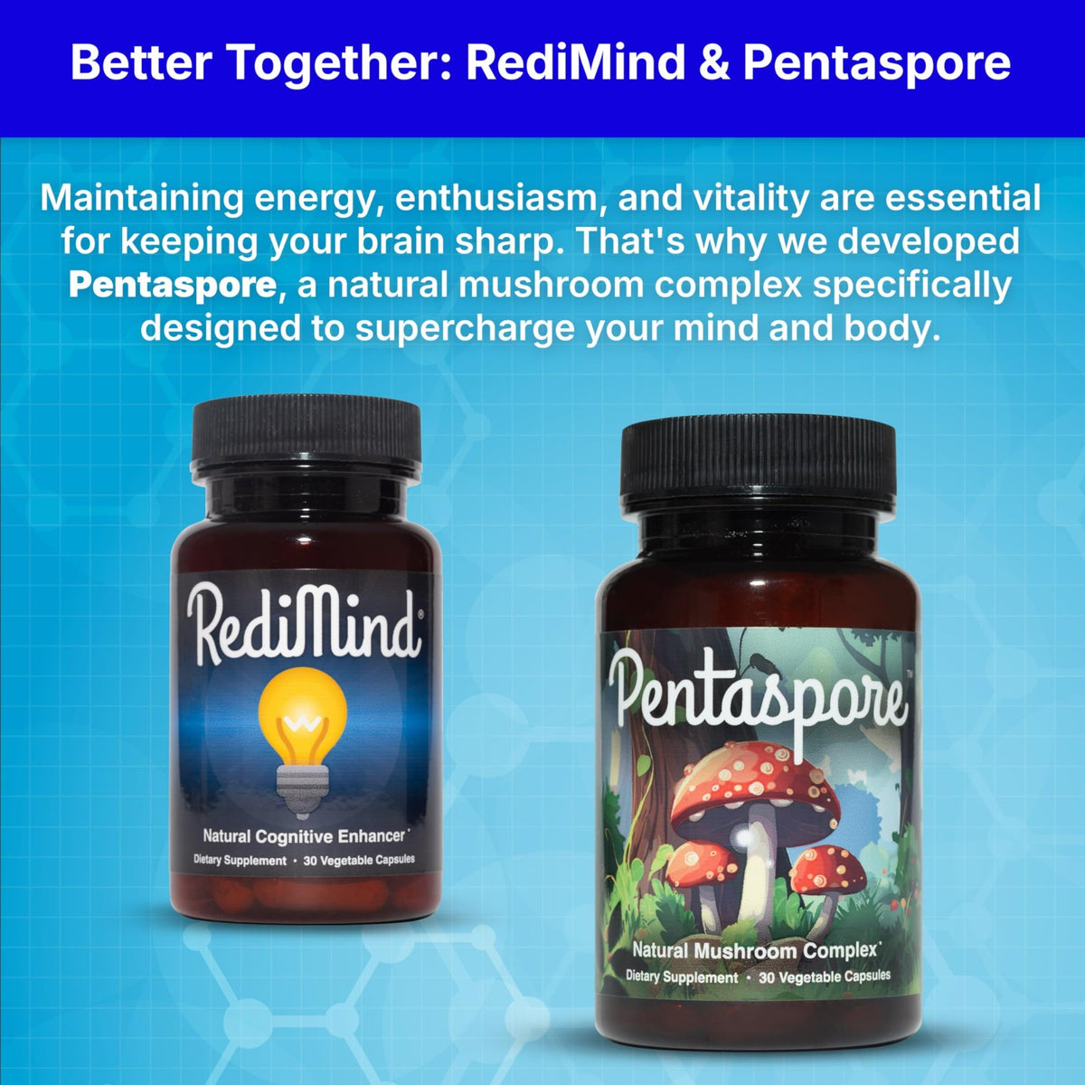 RediMind Natural Cognitive Support and Brain Supplement, Vegan, Gluten-Free - thewildfolk RediMind Natural Cognitive Support and Brain Supplement, Vegan, Gluten-Free