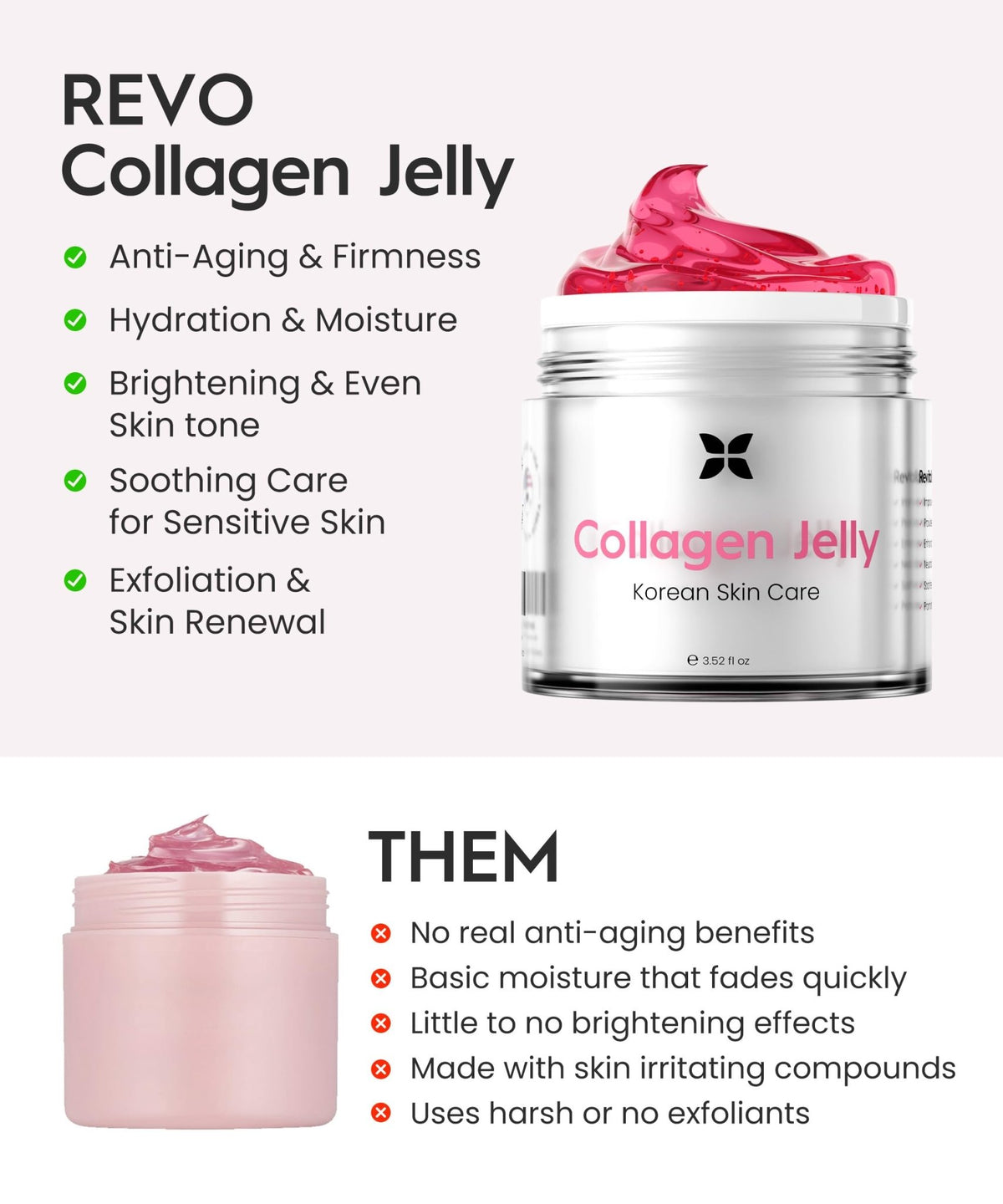 REVO Collagen Jelly – Korean Anti-Aging Plumping Formula with Hydrolyzed Collagen, Niacinamide, Hyaluronic Acid & Vitamin C – Skincare for Glass Glow Skin, Wrinkle Repair & Even Tone (3.52 Fl Oz) - thewildfolk REVO Collagen Jelly – Korean Anti-Aging Plumping Formula with Hydrolyzed Collagen, Niacinamide, Hyaluronic Acid & Vitamin C – Skincare for Glass Glow Skin, Wrinkle Repair & Even Tone (3.52 Fl Oz)