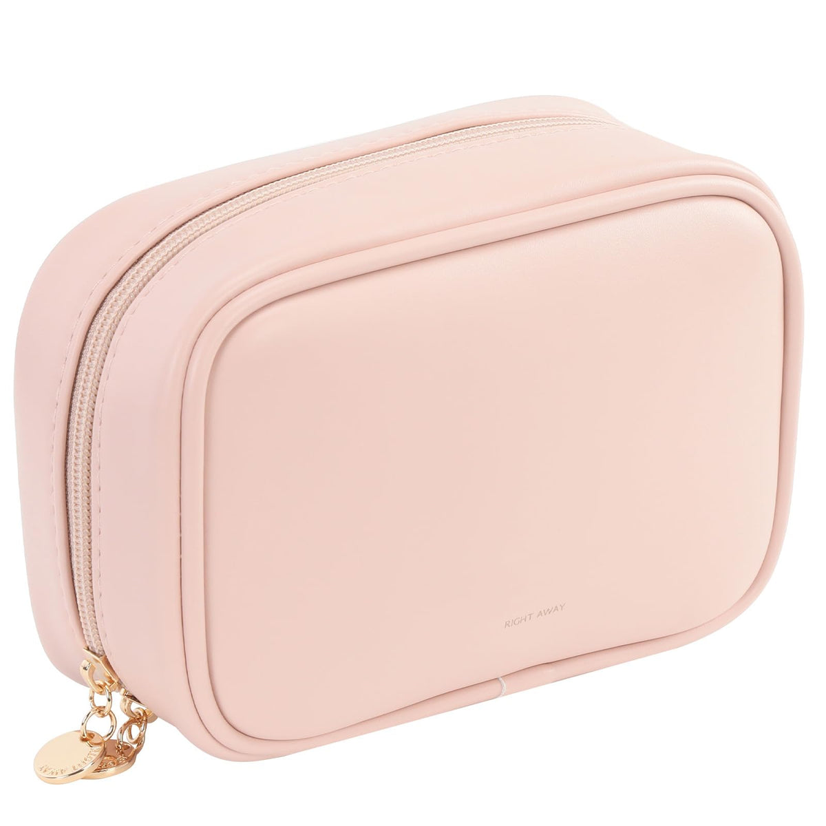 RIGHT AWAY Small Makeup Bag for Purse,Cosmetic Bag Organizer for Women,Waterproof PU Leather Make Up Pouch Toiletry Bag with Pockets,Portable Makeup Case for Travel Accessories&Accessories(Pink) - thewildfolk RIGHT AWAY Small Makeup Bag for Purse,Cosmetic Bag Organizer for Women,Waterproof PU Leather Make Up Pouch Toiletry Bag with Pockets,Portable Makeup Case for Travel Accessories&Accessories(Pink)
