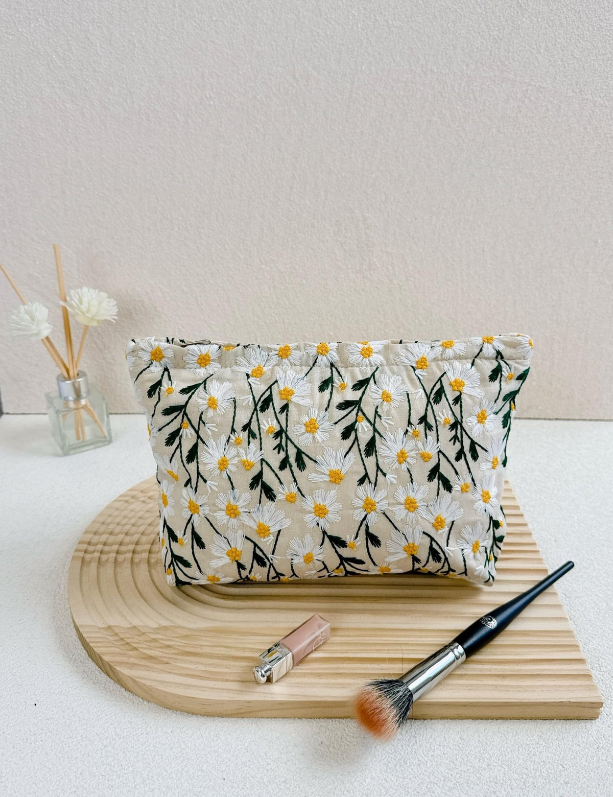 RIKMOXR 2 Pcs Makeup Bags, Large Cosmetic Bag Travel Toiletry Bag Organizer for Women, Embroidery Craft, Floral Makeup Bag Small Cosmetic Pouch Purse with Zipper Gifts for Girls Teen - thewildfolk RIKMOXR 2 Pcs Makeup Bags, Large Cosmetic Bag Travel Toiletry Bag Organizer for Women, Embroidery Craft, Floral Makeup Bag Small Cosmetic Pouch Purse with Zipper Gifts for Girls Teen