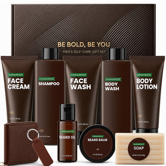 Rinse & Robust Gifts for Men 10Pcs Gift baskets for Men, Sandalwood Bath and Body Works Men Gifts for Birthday for Dad Boyfriend Husband - thewildfolk Rinse & Robust Gifts for Men 10Pcs Gift baskets for Men, Sandalwood Bath and Body Works Men Gifts for Birthday for Dad Boyfriend Husband