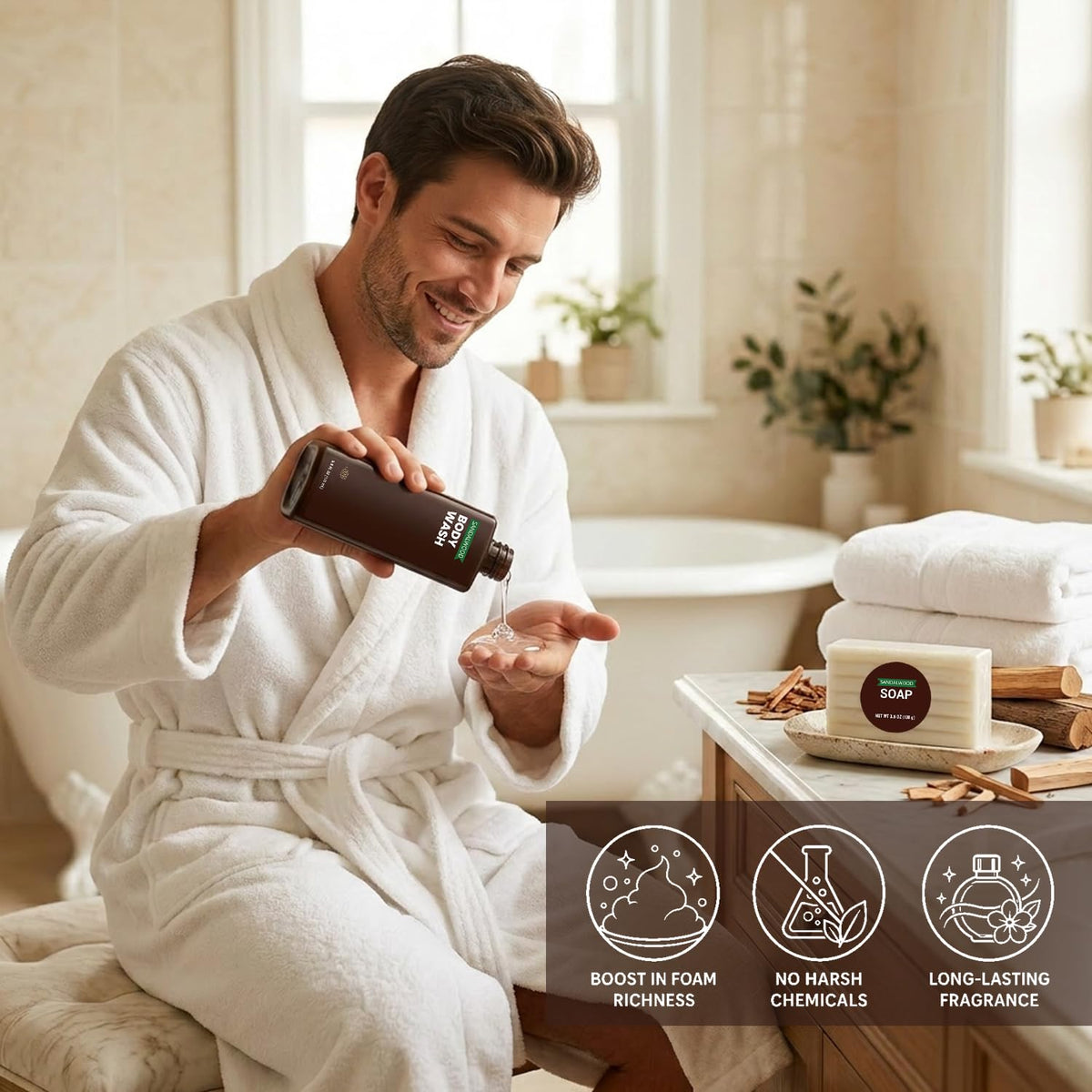 Rinse & Robust Gifts for Men 10Pcs Gift baskets for Men, Sandalwood Bath and Body Works Men Gifts for Birthday for Dad Boyfriend Husband - thewildfolk Rinse & Robust Gifts for Men 10Pcs Gift baskets for Men, Sandalwood Bath and Body Works Men Gifts for Birthday for Dad Boyfriend Husband