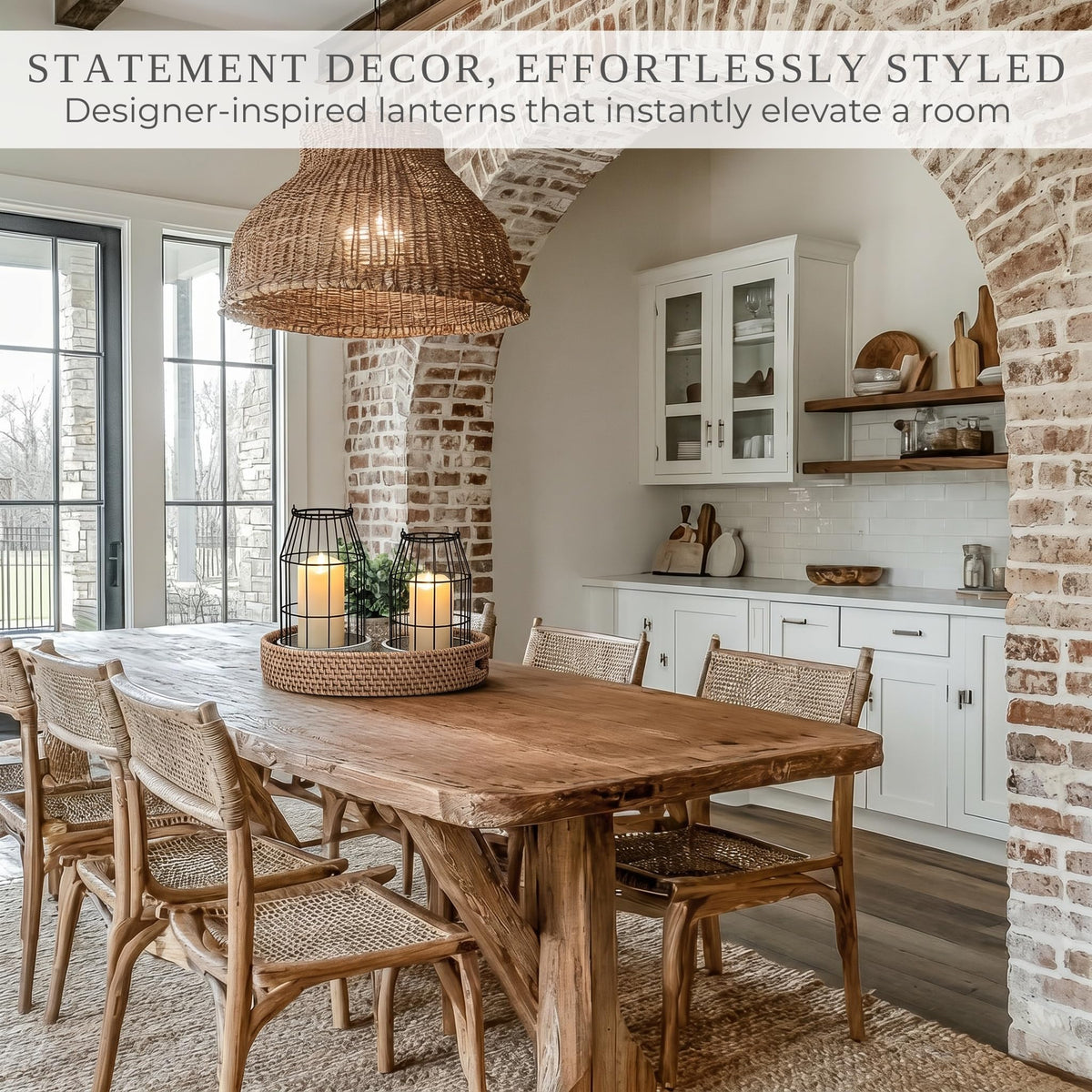 Rustic Farmhouse Lantern Decor Set of 2 - Stylish Decorative Lanterns - thewildfolk Rustic Farmhouse Lantern Decor Set of 2 - Stylish Decorative Lanterns