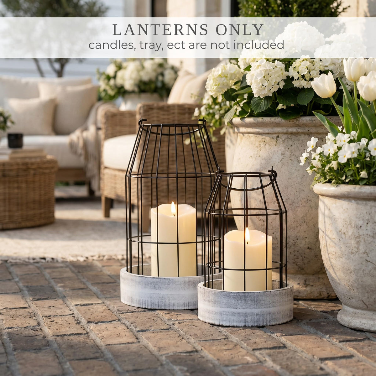 Rustic Farmhouse Lantern Decor Set of 2 - Stylish Decorative Lanterns - thewildfolk Rustic Farmhouse Lantern Decor Set of 2 - Stylish Decorative Lanterns