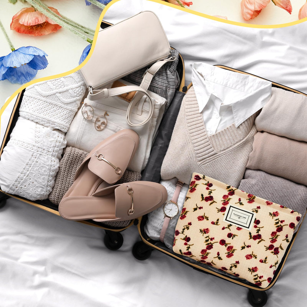 Sanwuta 4 Pcs Corduroy Cosmetic Bags Floral Makeup Bag Corduroy Cosmetic Pouch Flower Travel Toiletry Zipper Bag Large Capacity Aesthetic Purse Organizer Cute Handbags for Women, Girls Gifts, 4 Styles - thewildfolk Sanwuta 4 Pcs Corduroy Cosmetic Bags Floral Makeup Bag Corduroy Cosmetic Pouch Flower Travel Toiletry Zipper Bag Large Capacity Aesthetic Purse Organizer Cute Handbags for Women, Girls Gifts, 4 Styles