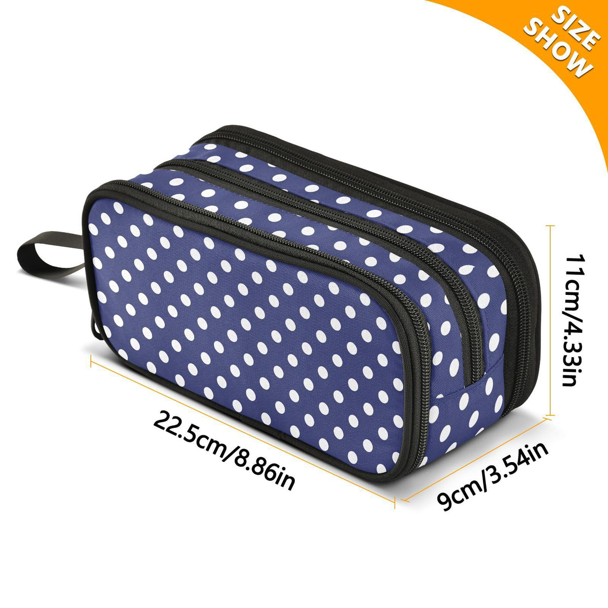 Sgojhrv Big Capacity Pencil Case Cute Navy Blue White Polka Dot Large Pencil Pouch Stationery Pen Bag for School Teen Girl Boy - thewildfolk Sgojhrv Big Capacity Pencil Case Cute Navy Blue White Polka Dot Large Pencil Pouch Stationery Pen Bag for School Teen Girl Boy
