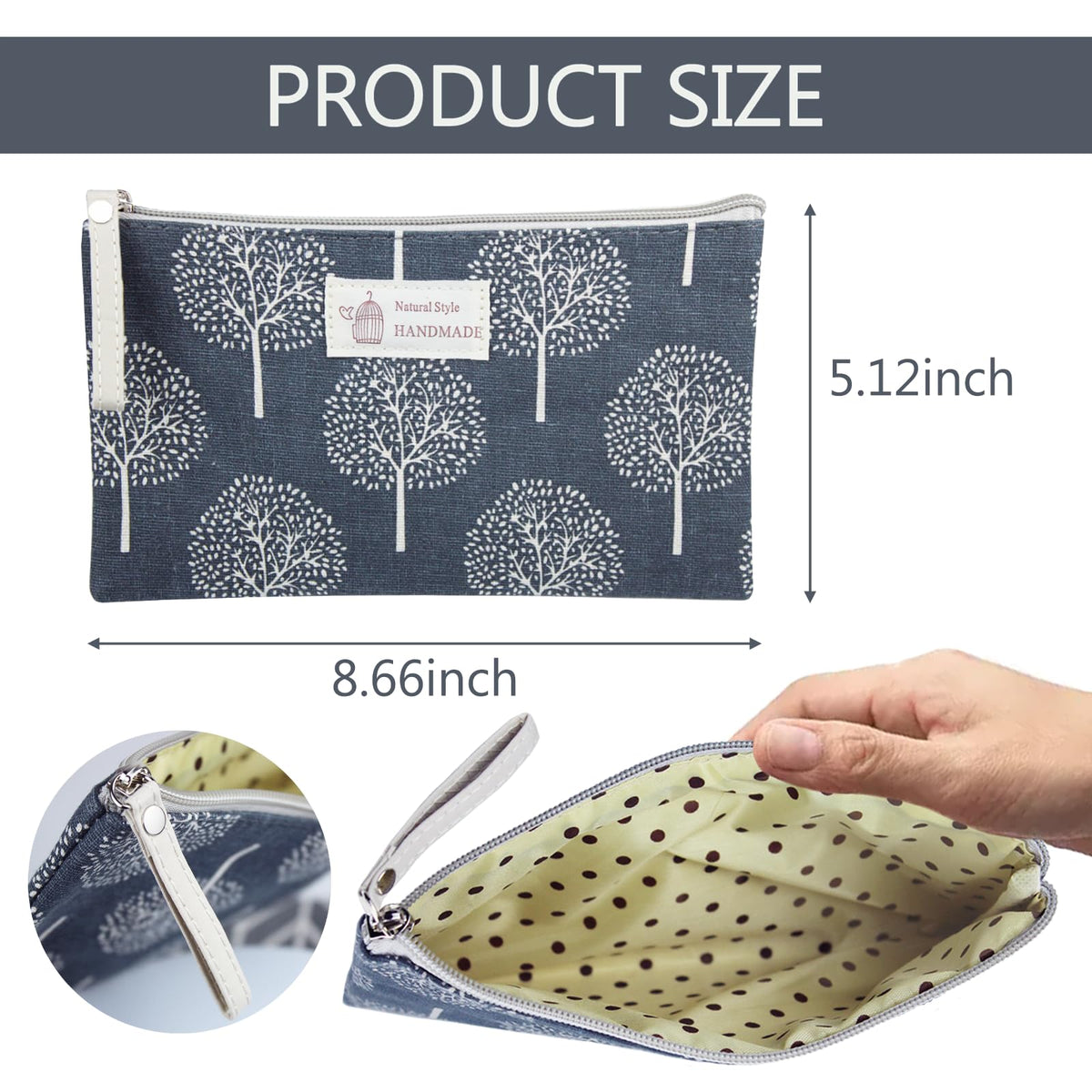 SHEHARUHI 3 Pcs Canvas Makeup Bags Set Cosmetic Small Bag Printed Cute Vacation Travel Toiletry Purse Zipper Pouch Multi-Function Bag Women Girls Favor - thewildfolk SHEHARUHI 3 Pcs Canvas Makeup Bags Set Cosmetic Small Bag Printed Cute Vacation Travel Toiletry Purse Zipper Pouch Multi-Function Bag Women Girls Favor