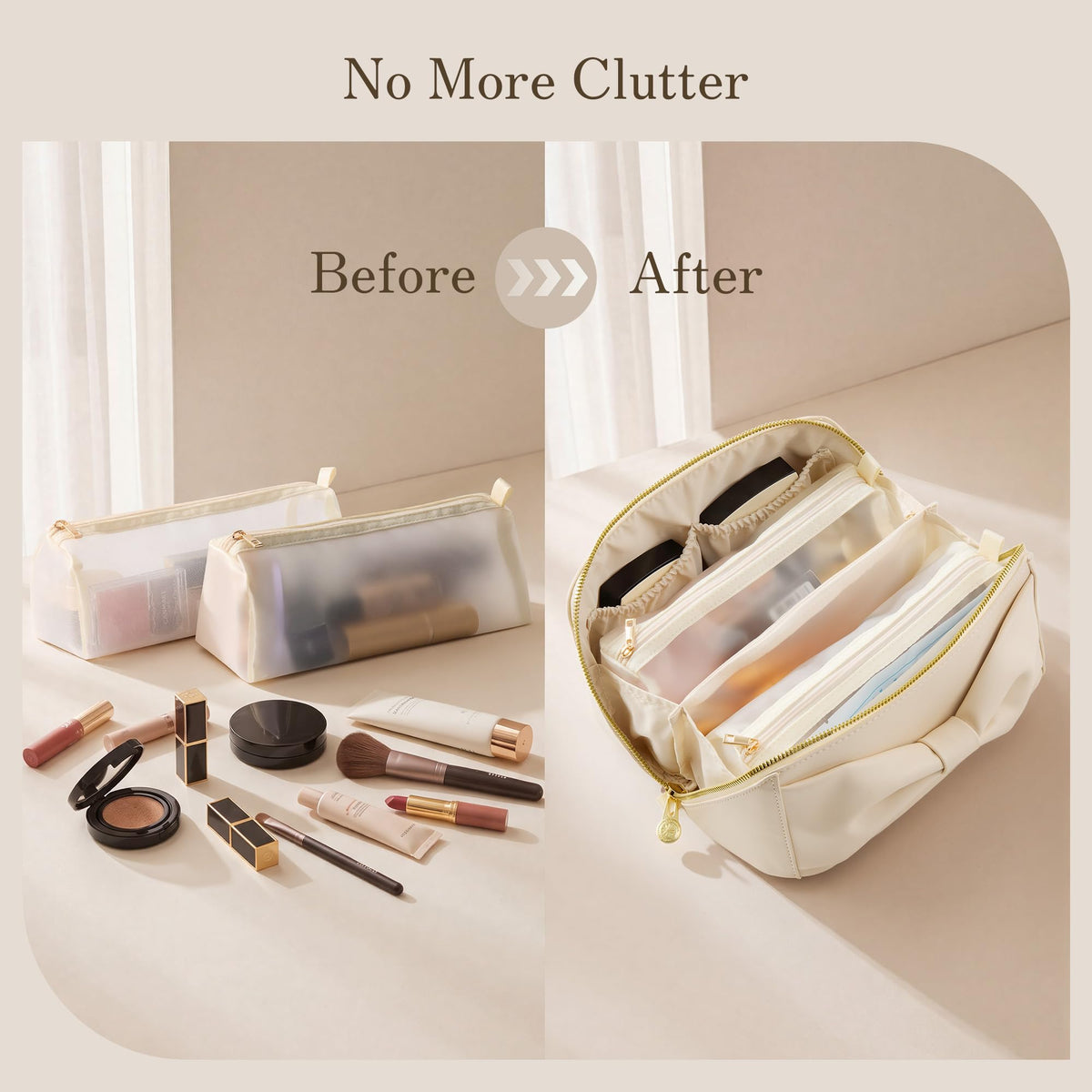 SHOWKOO Cosmetic Bag for Women, WideOpen Travel Makeup Bag with Compartment - thewildfolk SHOWKOO Cosmetic Bag for Women, WideOpen Travel Makeup Bag with Compartment