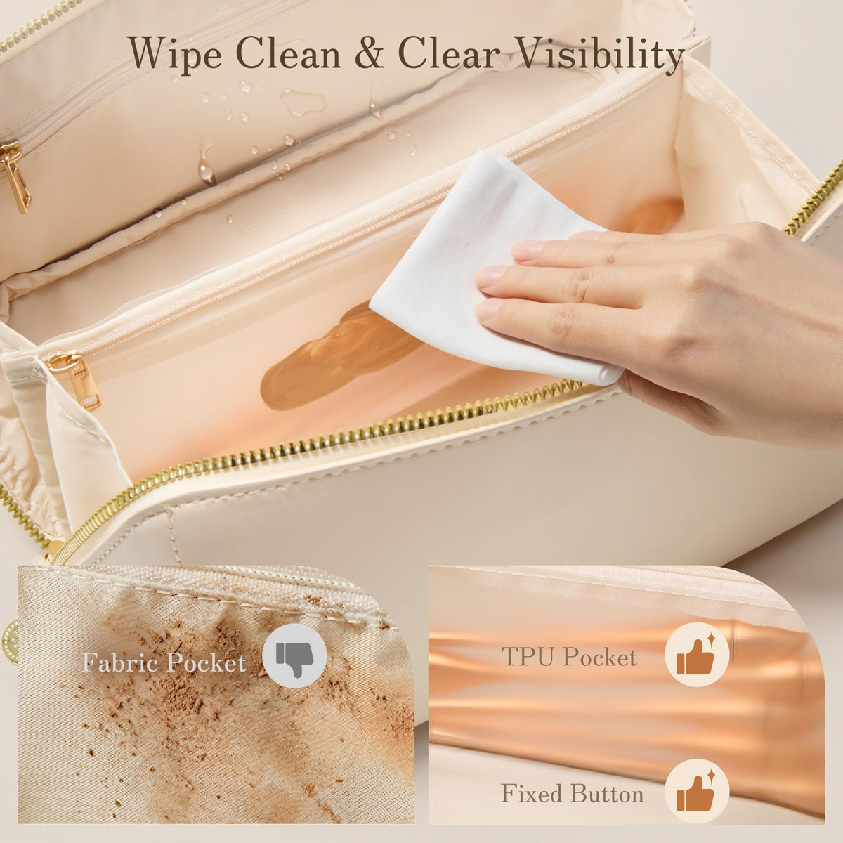 SHOWKOO Cosmetic Bag for Women, WideOpen Travel Makeup Bag with Compartment - thewildfolk SHOWKOO Cosmetic Bag for Women, WideOpen Travel Makeup Bag with Compartment