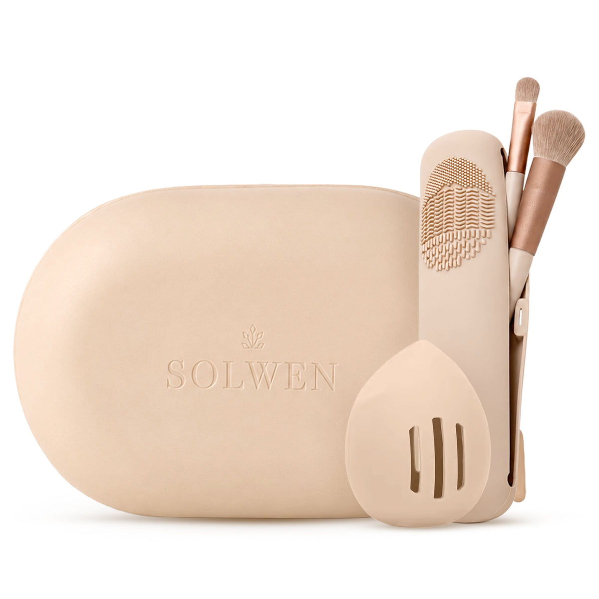 Silicone Makeup Bag Set - Cosmetic Pouch, Brush Holder, Beauty Sponge Case - thewildfolk Silicone Makeup Bag Set - Cosmetic Pouch, Brush Holder, Beauty Sponge Case