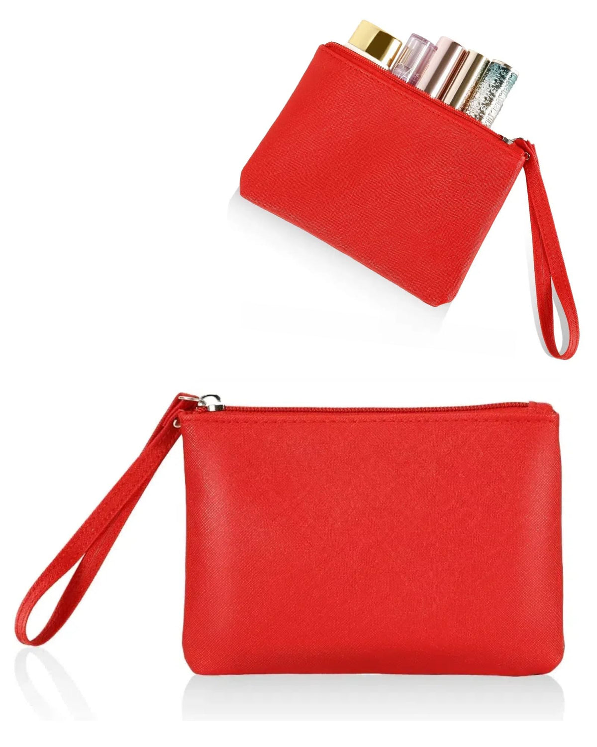 Small Makeup Bag for Purse Mini Cosmetic Pouch Zipper Little Wristlet, Tiny Make Up Organizer Lipstick Feminine Product Car Change Coin Holder for Women, 4.5 x 6.5 Clutch Stadium Approved, 1 Red - thewildfolk Small Makeup Bag for Purse Mini Cosmetic Pouch Zipper Little Wristlet, Tiny Make Up Organizer Lipstick Feminine Product Car Change Coin Holder for Women, 4.5 x 6.5 Clutch Stadium Approved, 1 Red