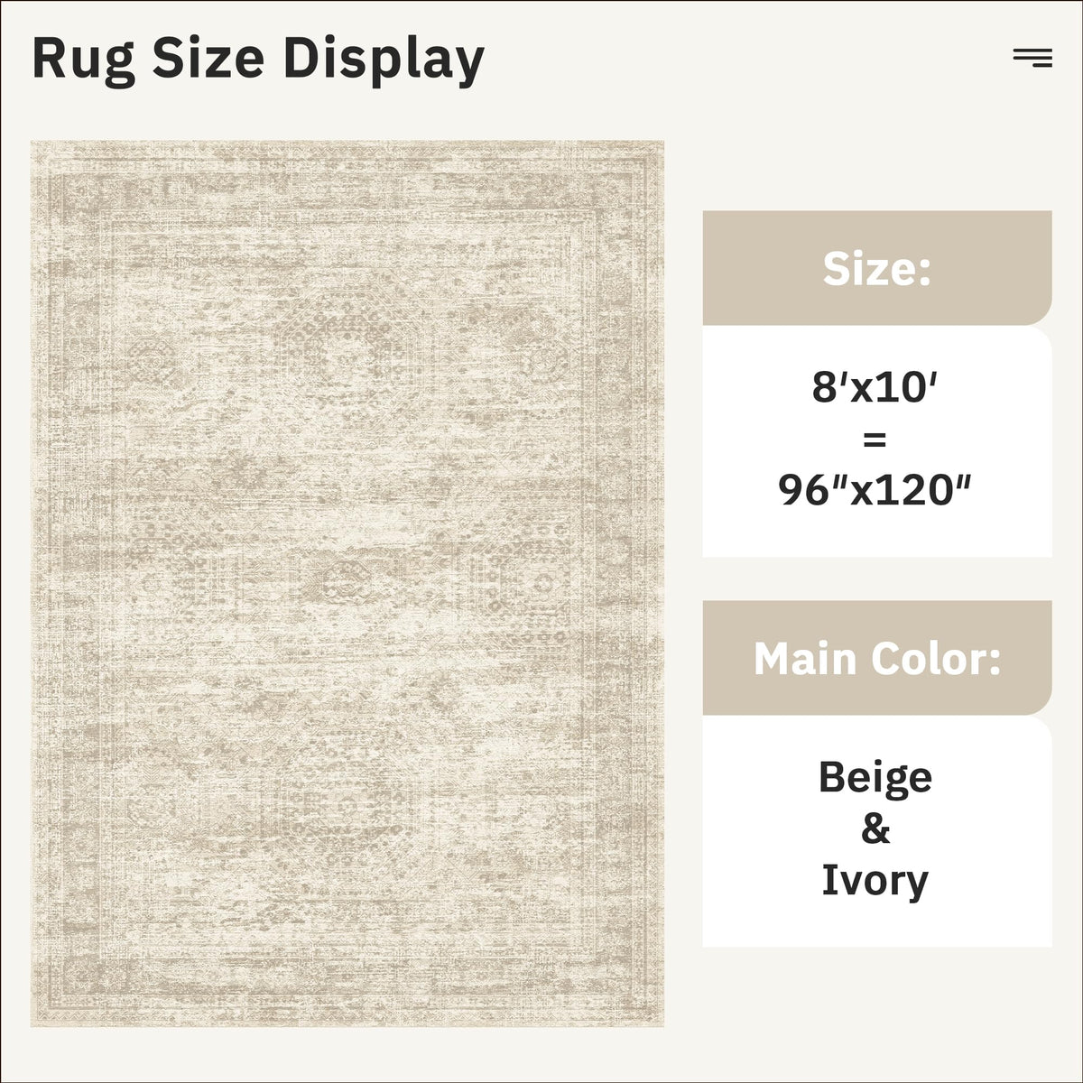 Soalmost Washable Area Rug 8x10 Large Soft Beige Rugs for Living Room - thewildfolk Soalmost Washable Area Rug 8x10 Large Soft Beige Rugs for Living Room