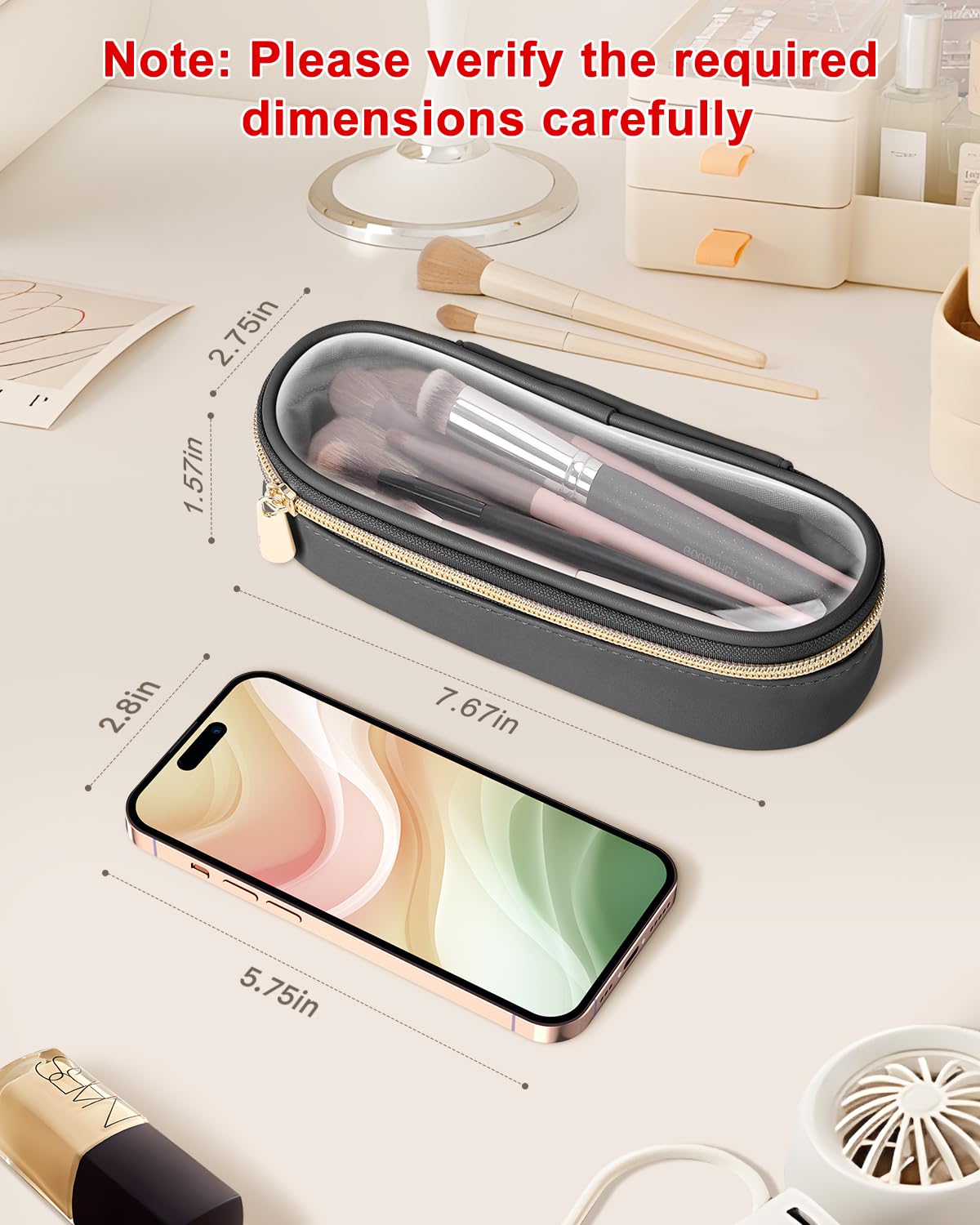 Soimeat Clear Travel Makeup Brush Holder, Leather Makeup Brush Toiletry Bag, Portable Cosmetic Brush Case, Transparent Waterproof Makeup Brush Storage Bag, Black - thewildfolk Soimeat Clear Travel Makeup Brush Holder, Leather Makeup Brush Toiletry Bag, Portable Cosmetic Brush Case, Transparent Waterproof Makeup Brush Storage Bag, Black