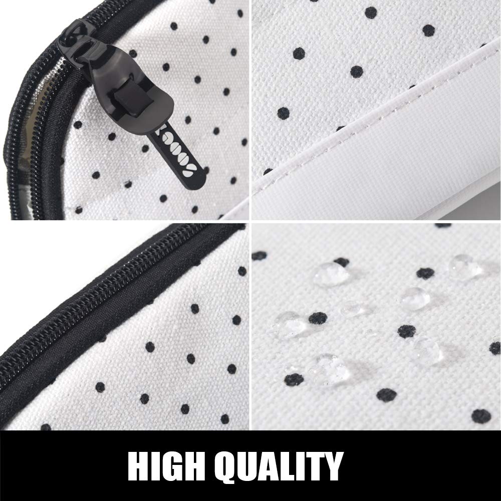 Sooez Wide-Opening Pencil Pen Case, Lightweight & Spacious Pencil Pouch Zipper Stationery Bag, Aesthetic Supply with Triangular Design for Adults, Black Dots - thewildfolk Sooez Wide-Opening Pencil Pen Case, Lightweight & Spacious Pencil Pouch Zipper Stationery Bag, Aesthetic Supply with Triangular Design for Adults, Black Dots