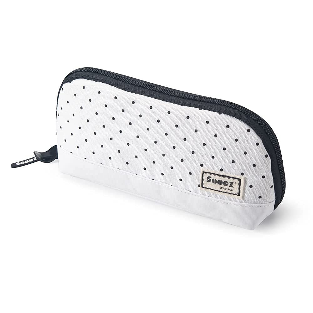 Sooez Wide-Opening Pencil Pen Case, Lightweight & Spacious Pencil Pouch Zipper Stationery Bag, Aesthetic Supply with Triangular Design for Adults, Black Dots - thewildfolk Sooez Wide-Opening Pencil Pen Case, Lightweight & Spacious Pencil Pouch Zipper Stationery Bag, Aesthetic Supply with Triangular Design for Adults, Black Dots