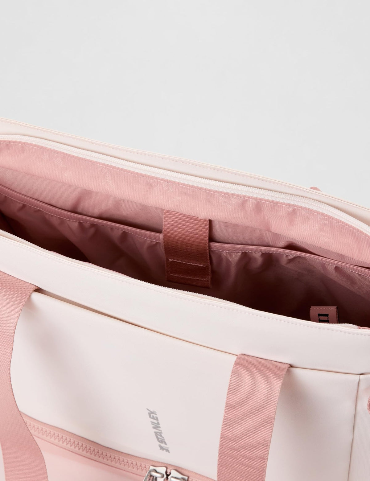 STANLEY Vitalize Tote| Gym, Work & Travel Bag with Laptop Sleeve | Expandable Bottom Compartment | Tumbler & Water Bottle Pockets | Durable Recycled Fabric | Rose Quartz - thewildfolk STANLEY Vitalize Tote| Gym, Work & Travel Bag with Laptop Sleeve | Expandable Bottom Compartment | Tumbler & Water Bottle Pockets | Durable Recycled Fabric | Rose Quartz